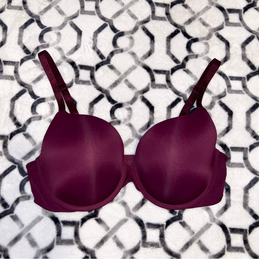 Victoria's Secret Maroon Push-up T-shirt Bra 38D